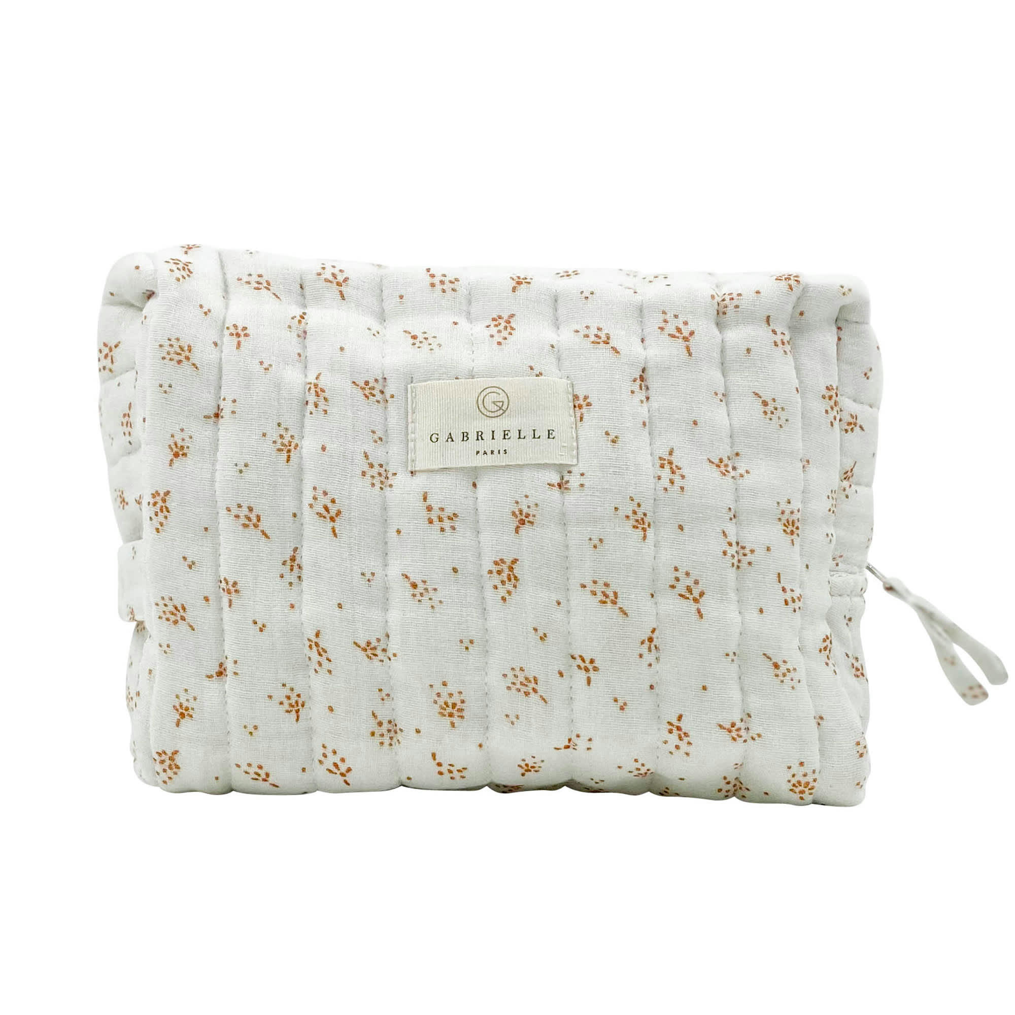 GREEN & KIDS - Trousse de toilette en gaze de coton biologique à motifs crème