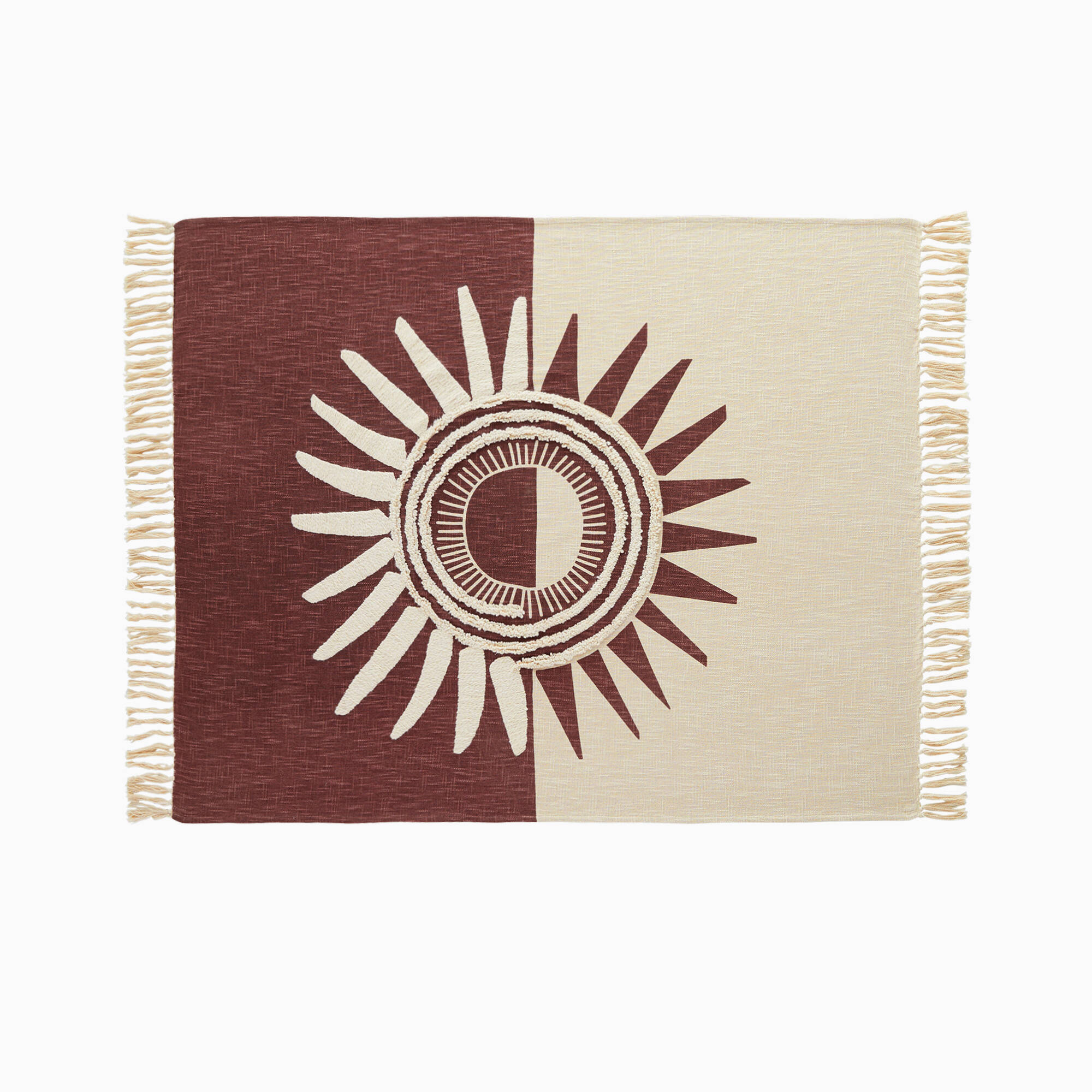 Plaid texturé motif soleil