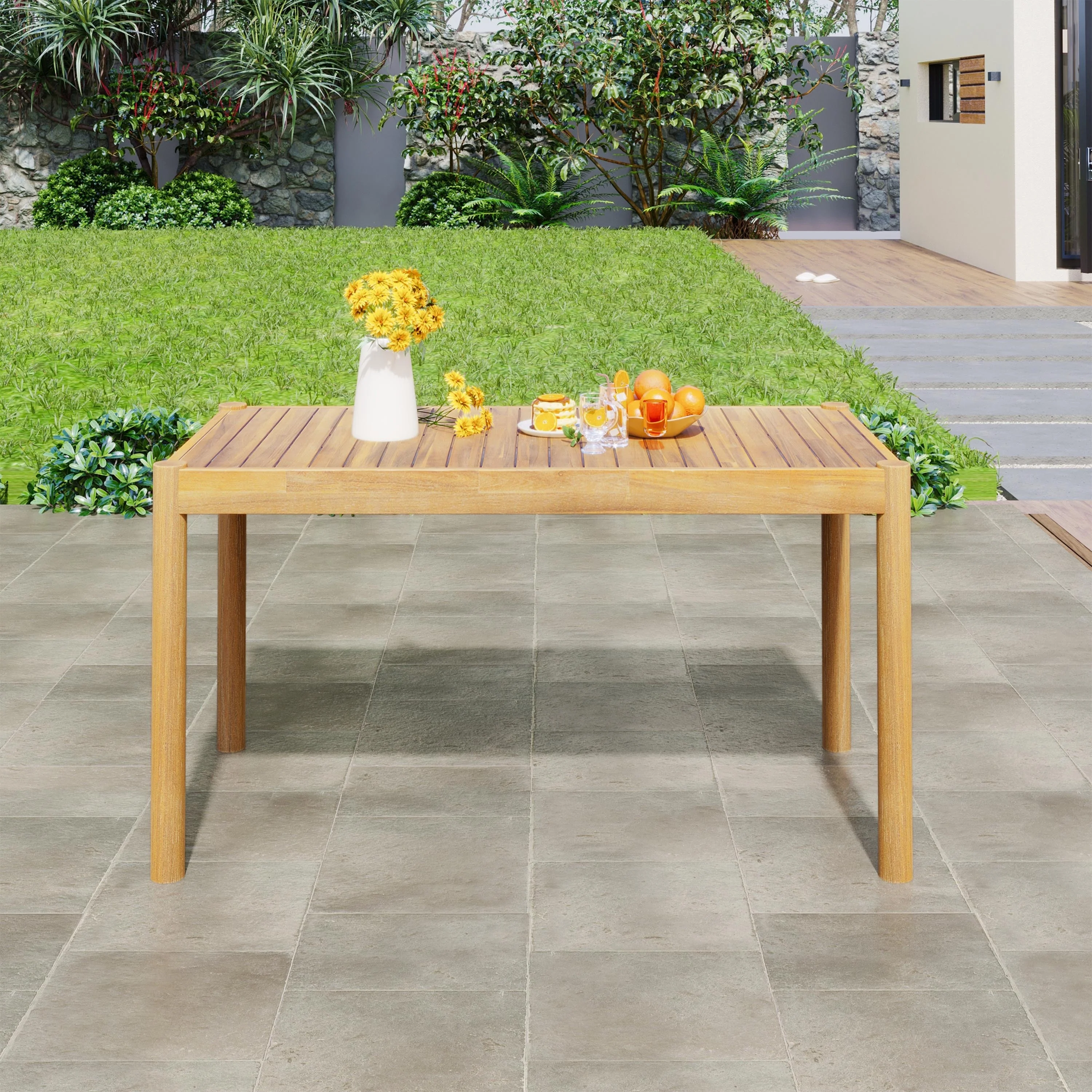 Christopher Knight Home Patio Outdoor Acacia Wood Dining Table