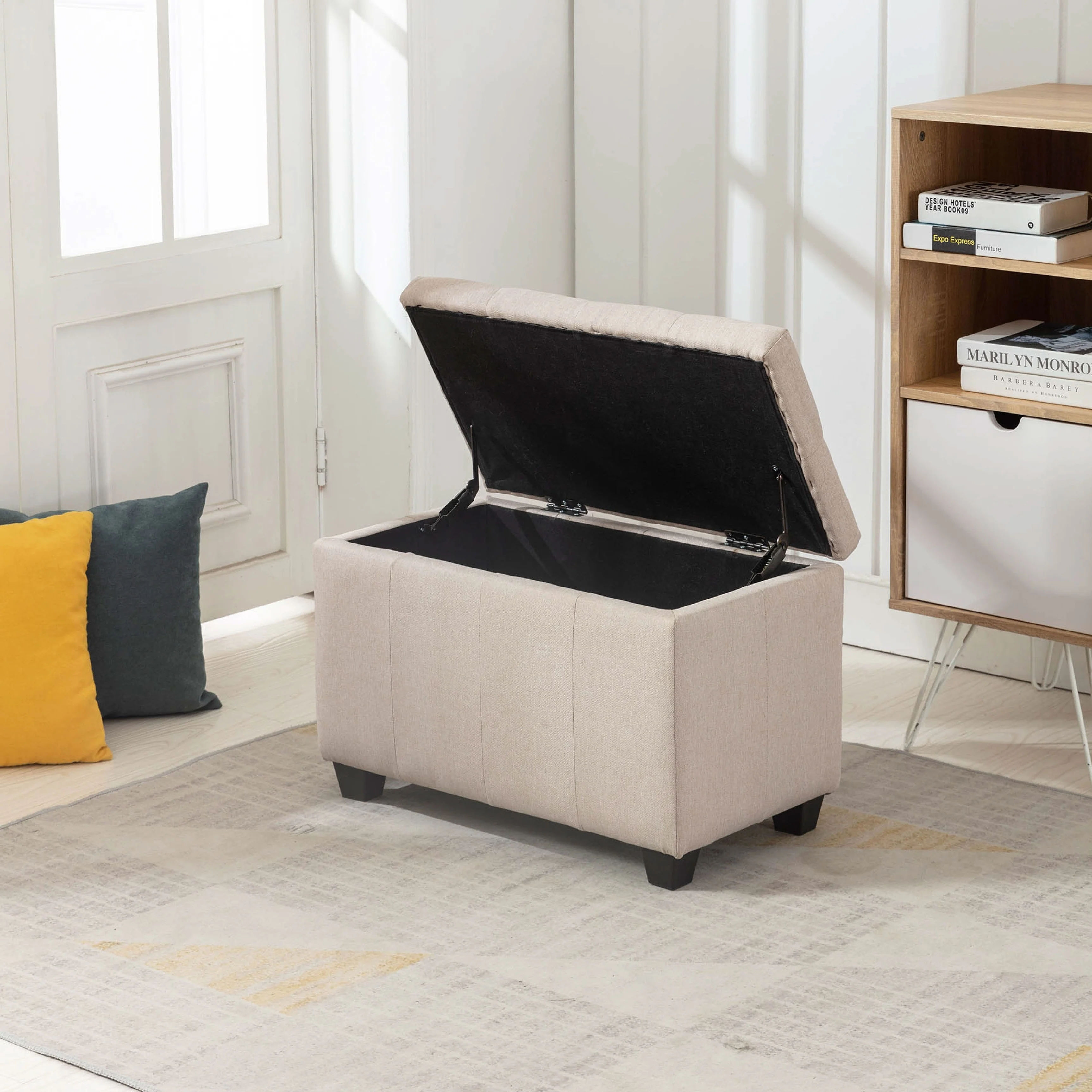 Porthos Home Vivi Fabric Flip Top Storage Bench