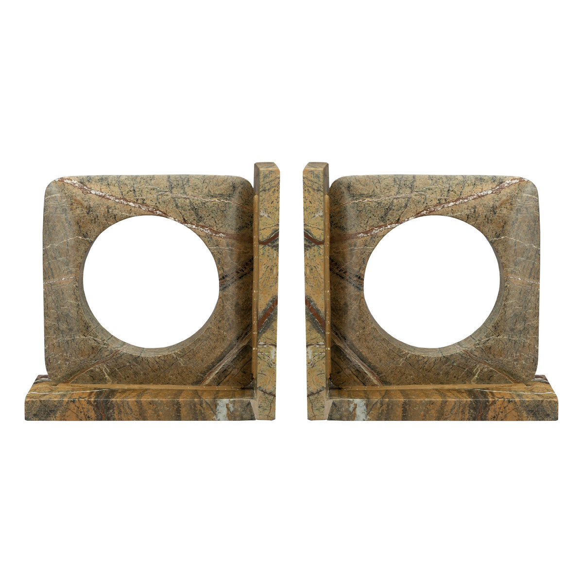Dutchbone Satpura Boekensteun Marmer Bruin - Set van 2