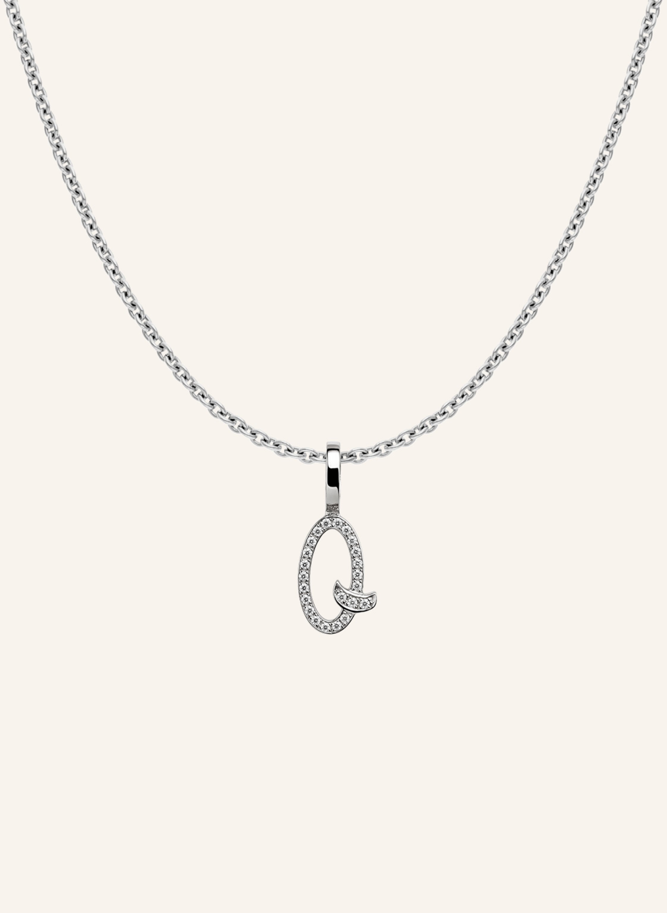 CADA Kette TINY DIAMOND LETTER Q