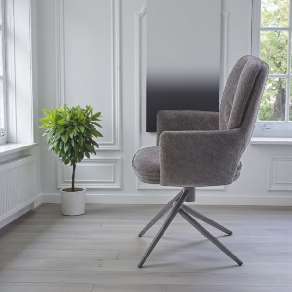 Chaise pivotante anthracite double coussinage (lot de 2) LIGURIE