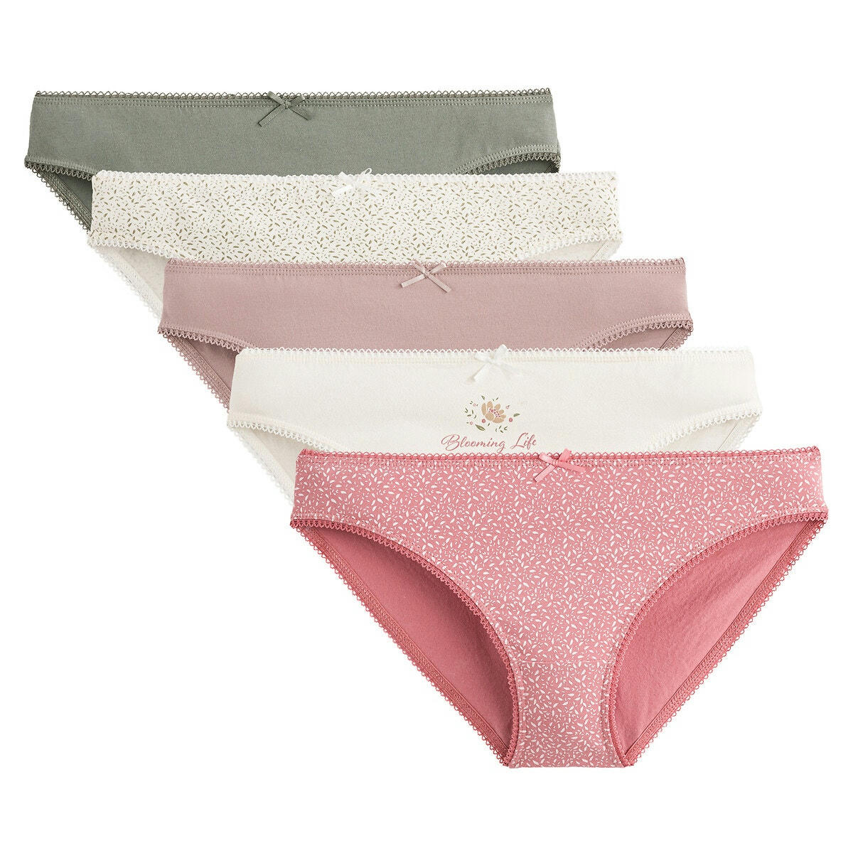 Lot de 5 slips en coton extensible