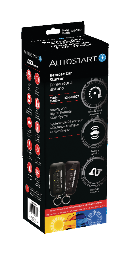AutoStart DS3 Series 2-Way Remote Car Starter System Kit, with Up to 5,200 ft Range, 1 LED & 1-way TX