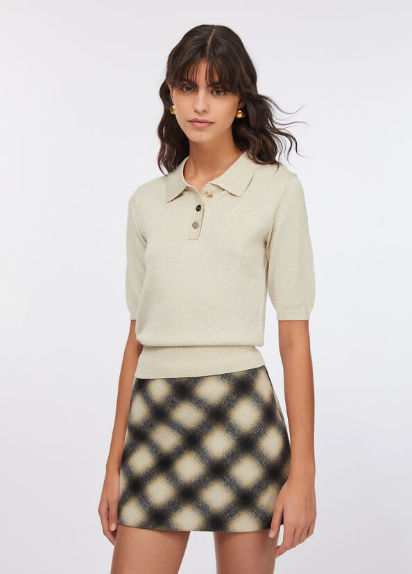 Polo in maglia lurex&reg;