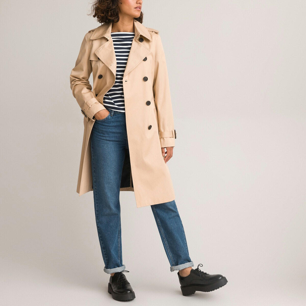 Trench long boutonné
