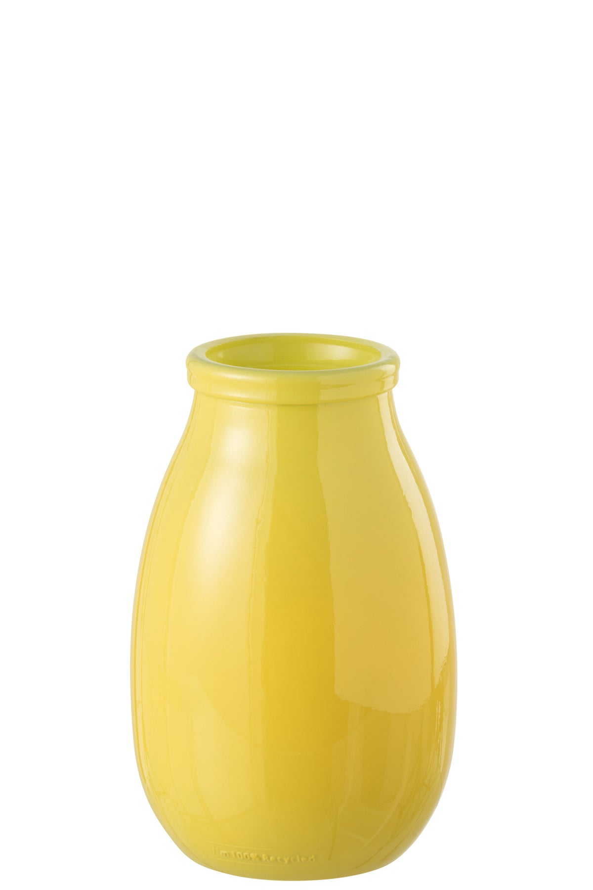 J-Line vaas - glas - geel - large - Ø 17.5 cm