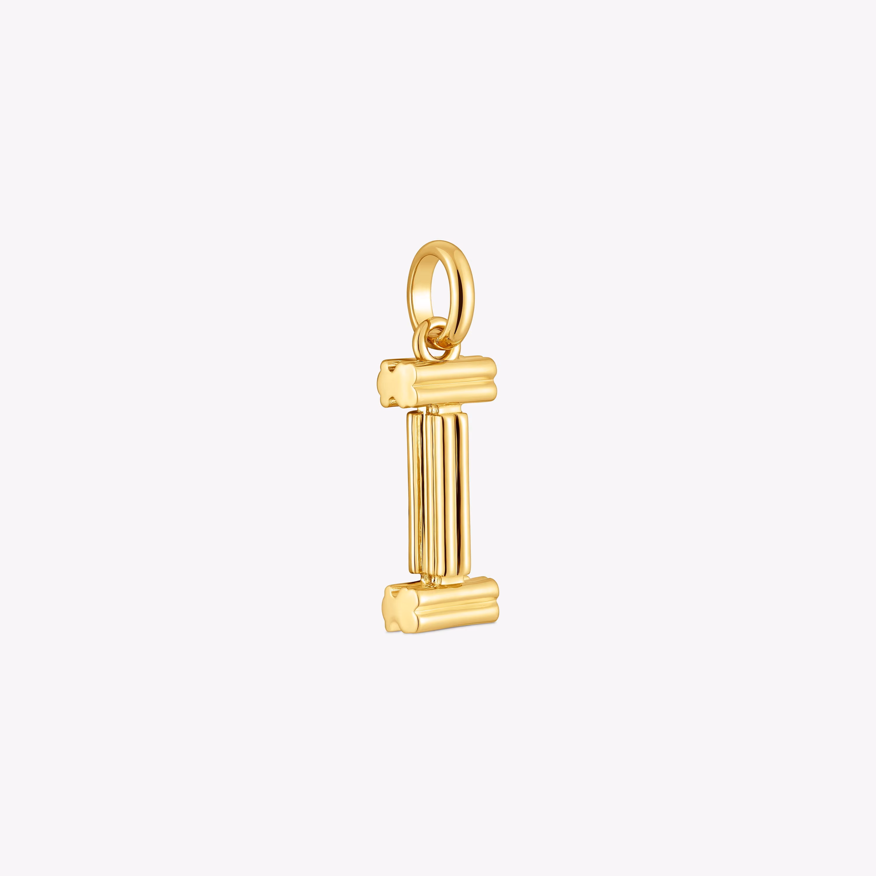 Colgante mediano letra I con baño de oro 18 kt sobre plata Alphabet