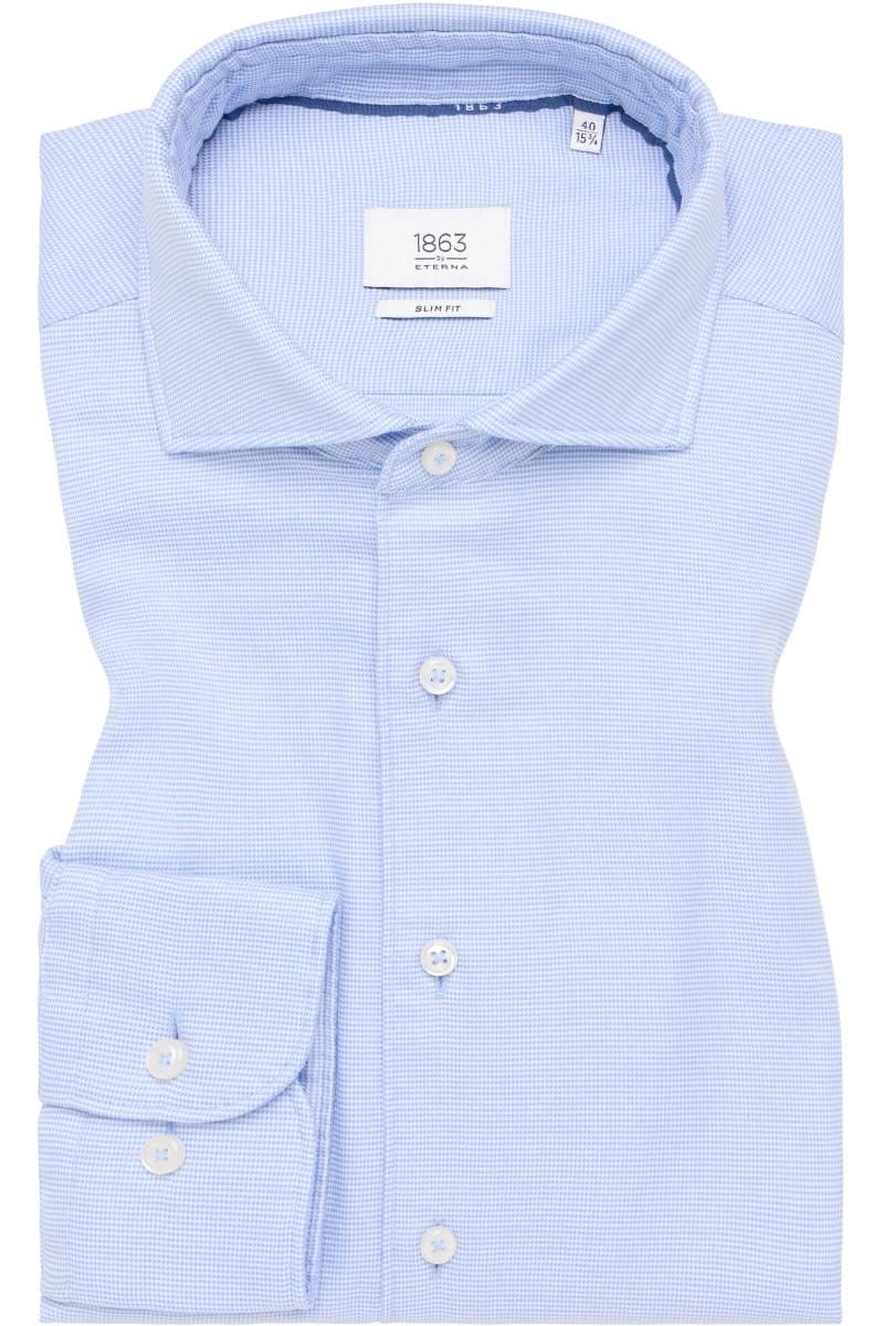 ETERNA 1863 Slim Fit Hemd mittelblau, Strukturiert