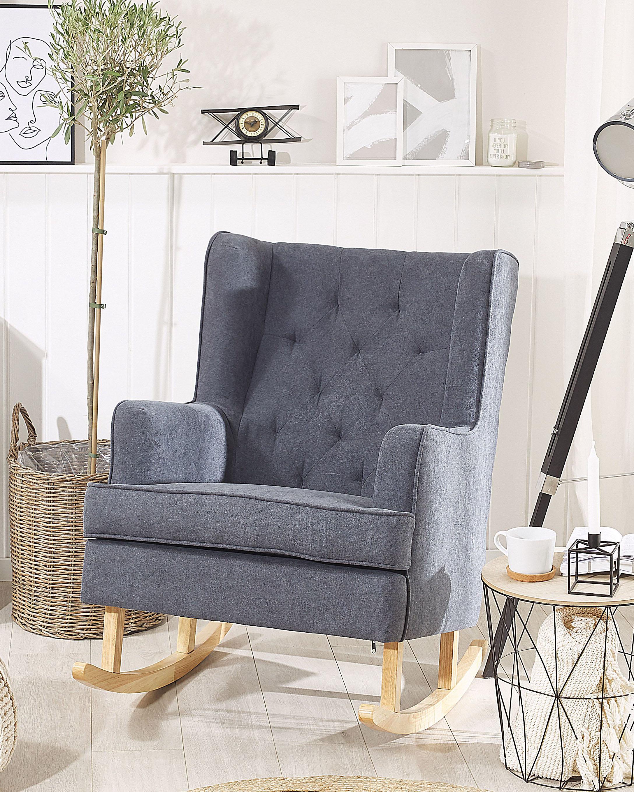Rocking Chair TRONDHEIM Fabric Dark Grey