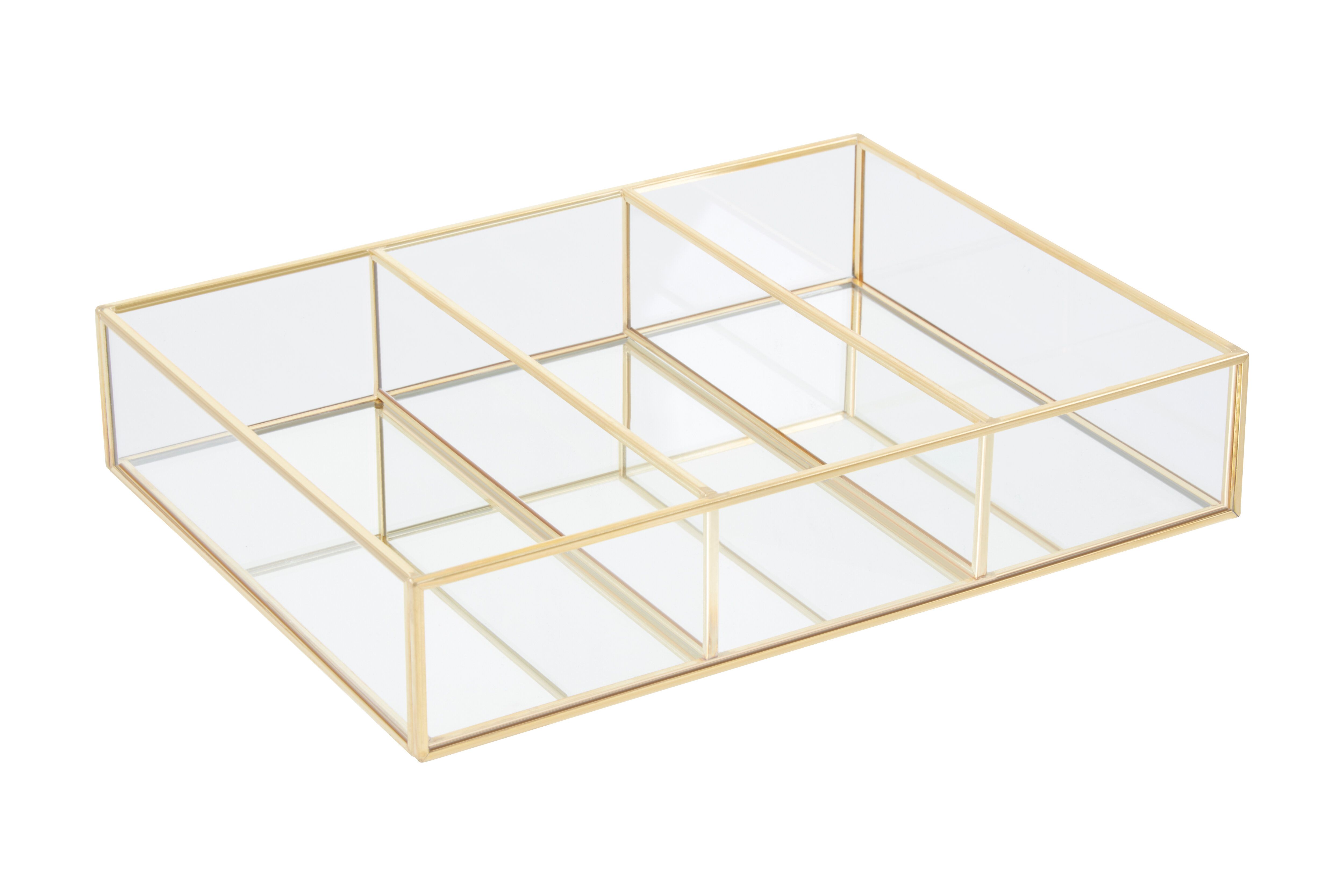 Orsina Beauty 3 Compartments Clear Glass Makeup Organiser