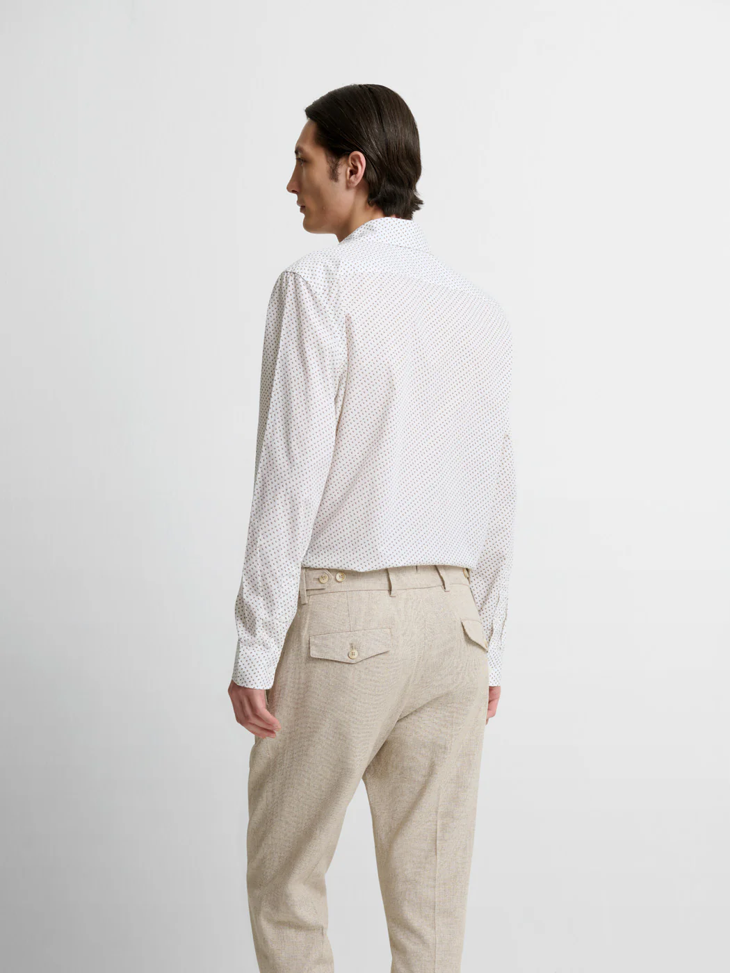 Chemise slim en coton à motifs