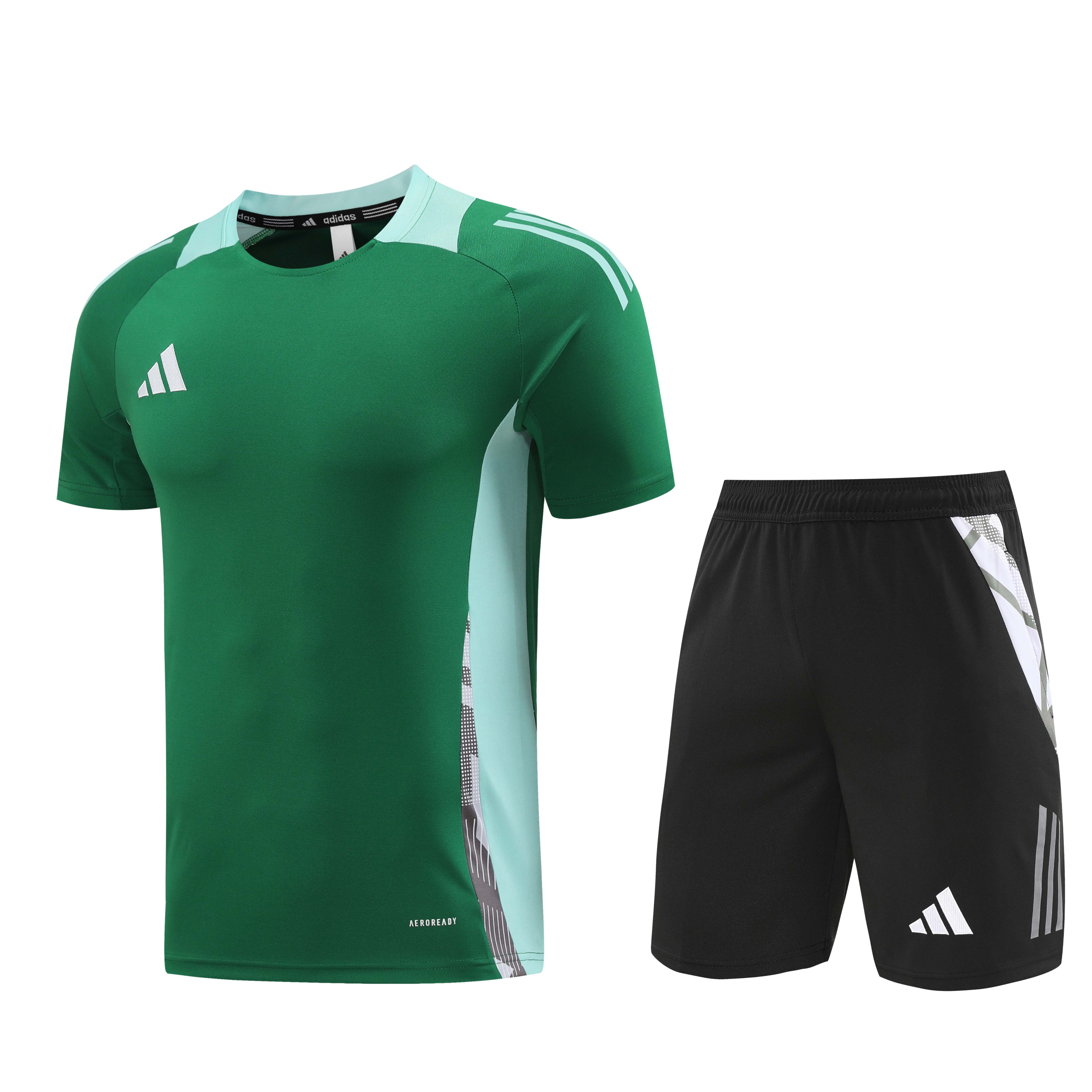 Adidas Short Sleeve Training Jersey Set - AD08- Forest Green