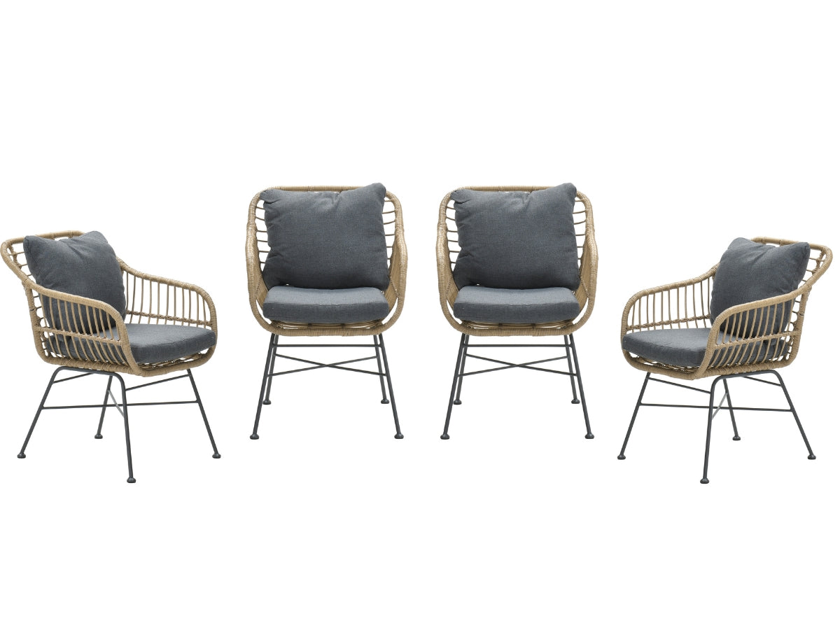 Garden Impressions Margriet tuinstoelen set van 4 natural
