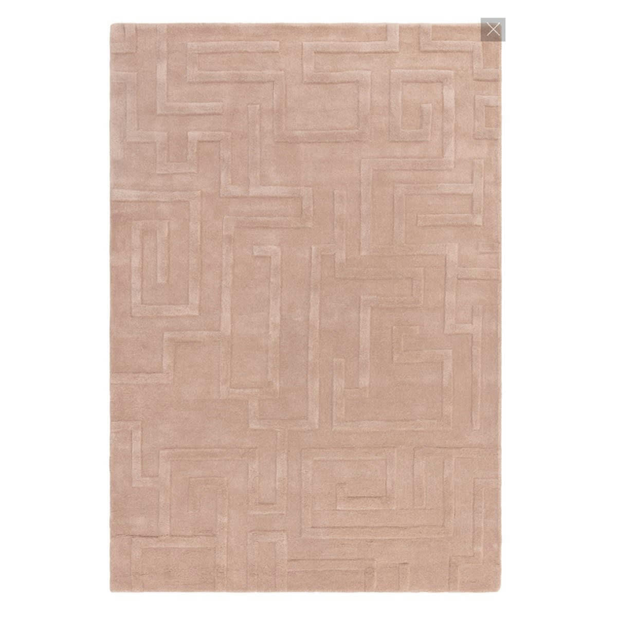 ZEMA - Tapis de salon en laine rose 120x170 cm
