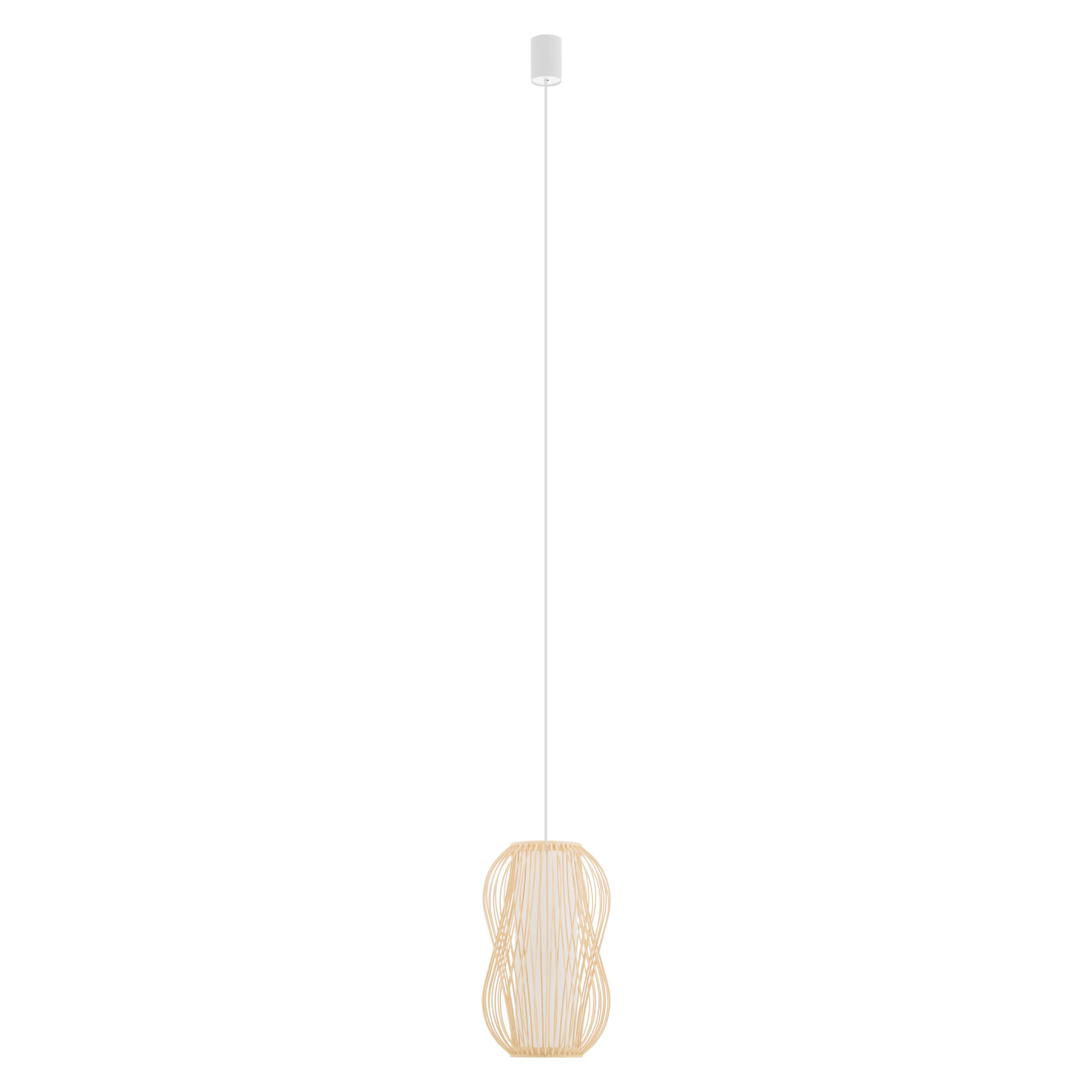 Lampa wisząca naturalne drewno-biała PUKET S 1xE27x25W Nowodvorski