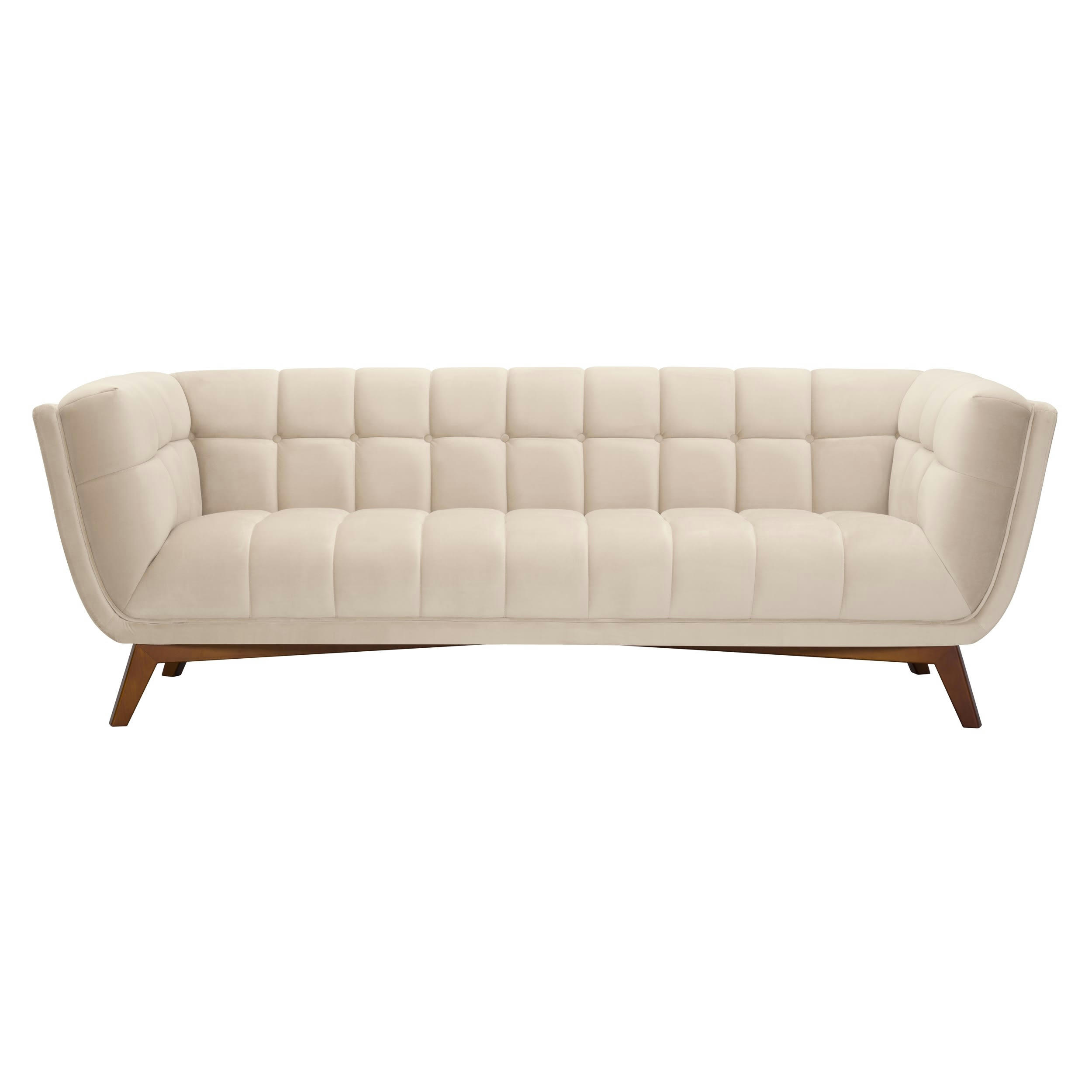 MONA - Canapé 3 places en velours beige