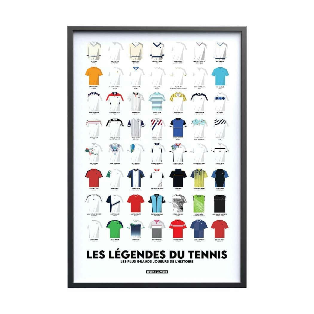 TENNIS - Affiche Tennis - Les Legendes du Tennis 40x60 cm