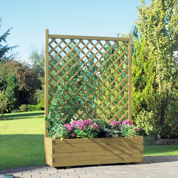Blumenkasten, BxH: 120 x 170 cm, natur, Holz