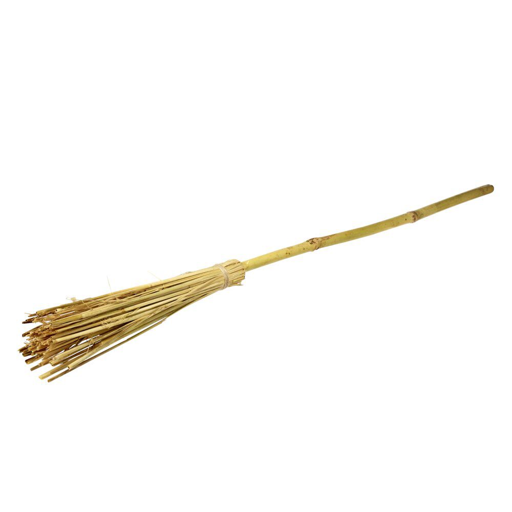 Balai de sorcière bambou naturel et paille L100cm