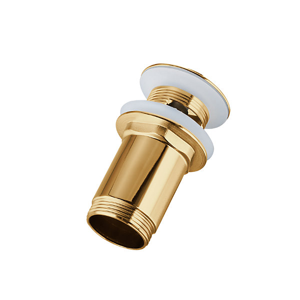 BALNEO - ensemble bonde de lavabo Klik Klak E avec trop-plein dorée   siphon carré doré en laiton - kit pour lavabo