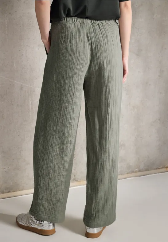 Musselin Wide Leg Hose