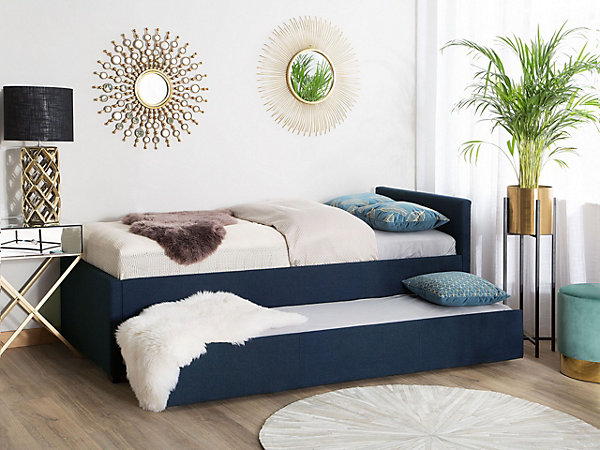 Lit gigogne Tissu MARMANDE 80 x 200 cm Bleu marine