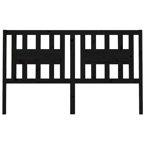 NNEVL Headboard Black 141x4x100 cm Solid Wood Pine