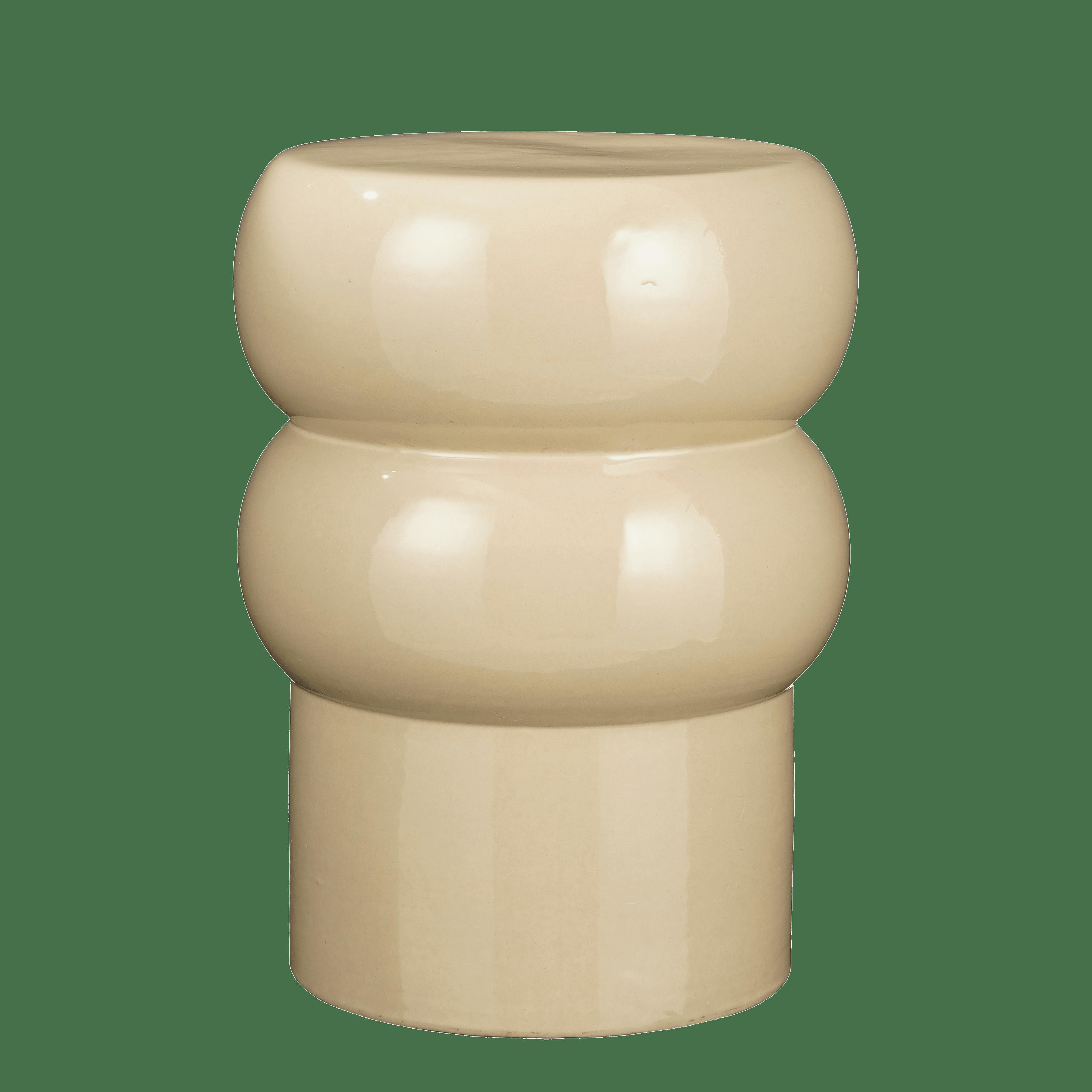 VENDI - Table d'appoint en céramique crème H44