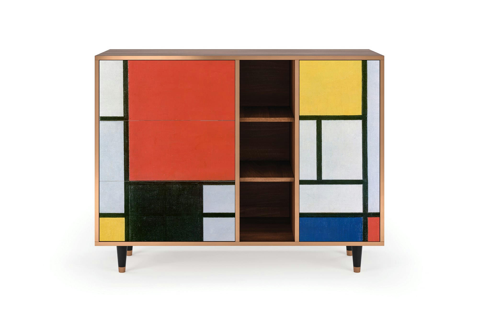 - Buffet  multicolore 3 tiroirs et 1 porte L 125 cm