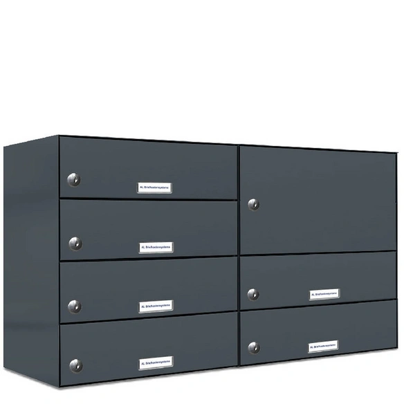 Briefkasten, Parteien: 6, Zaundurchwurf, BxHxT: 153,98 x 46,0 x 27,5 cm