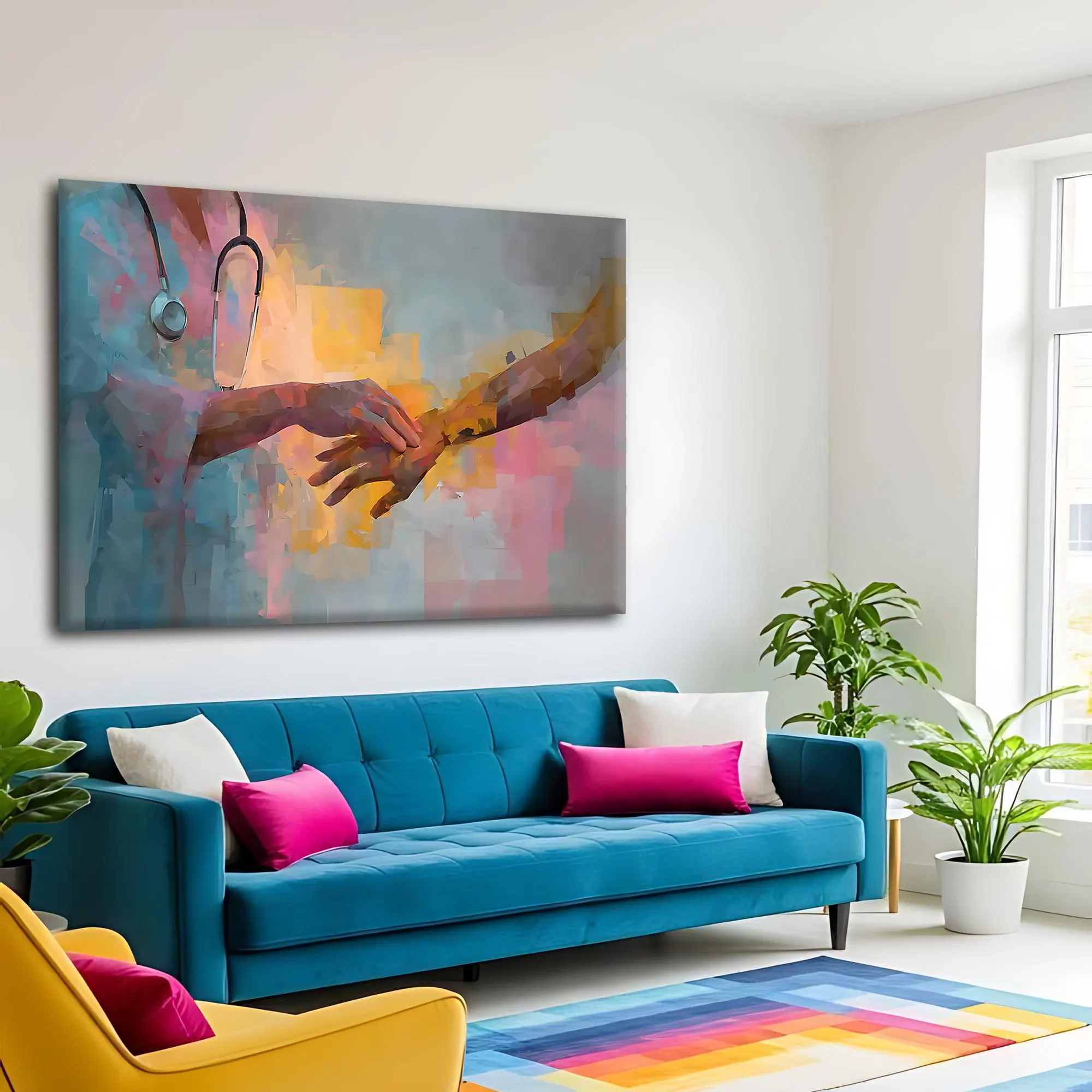 Doctor and Patient Hands Canvas Wall Art, Medical Office Decor, Healthcare Worker Poster Gift