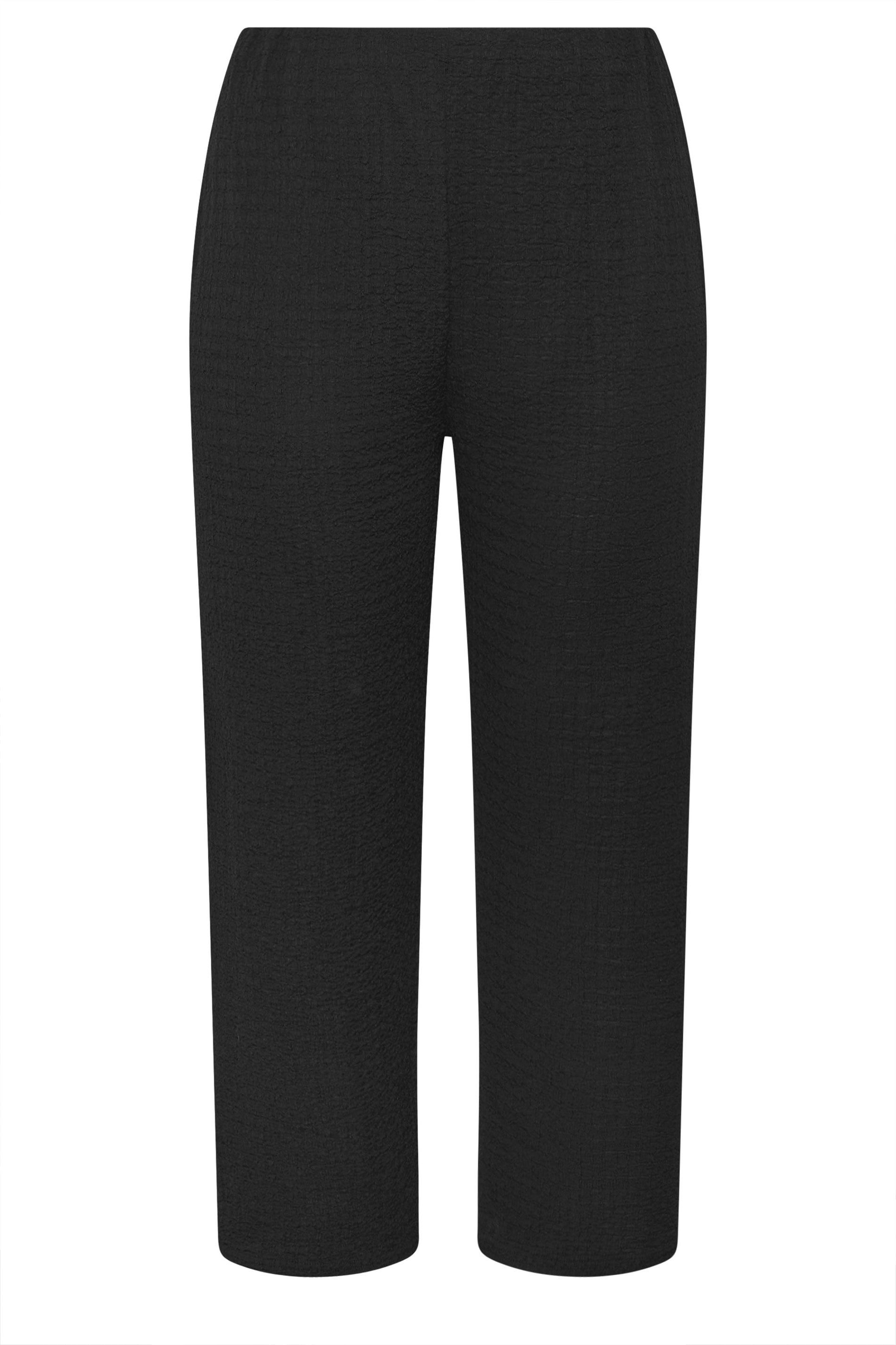 Yours Textured Wide Leg Trousers