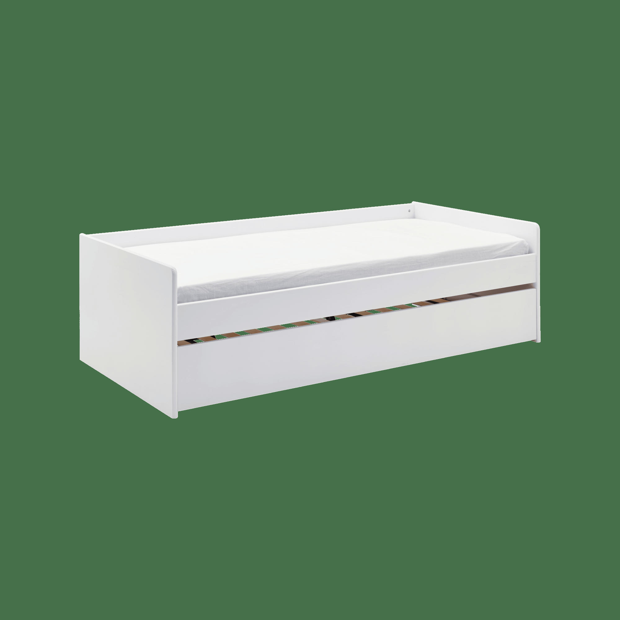 SANDRO - Lit banquette gigogne en bois 90 x 190 cm blanc
