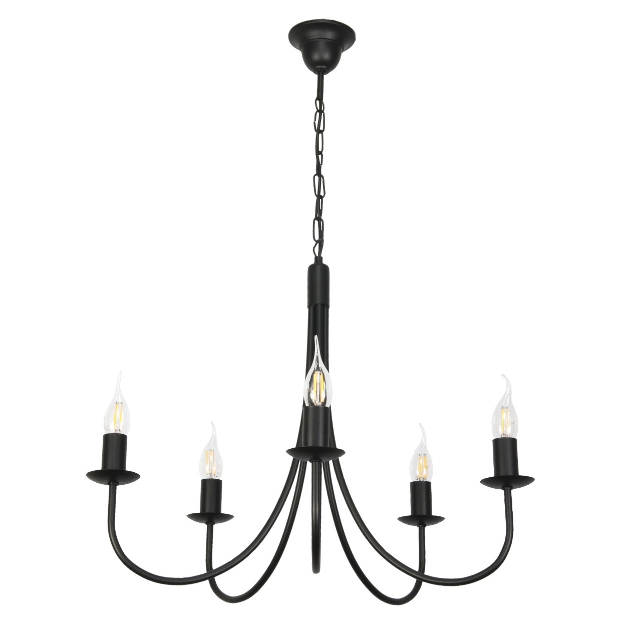 Lampa wisząca czarna loft do kuchni EDYLIT 5xE14 LUMEN NEGRO 14-880