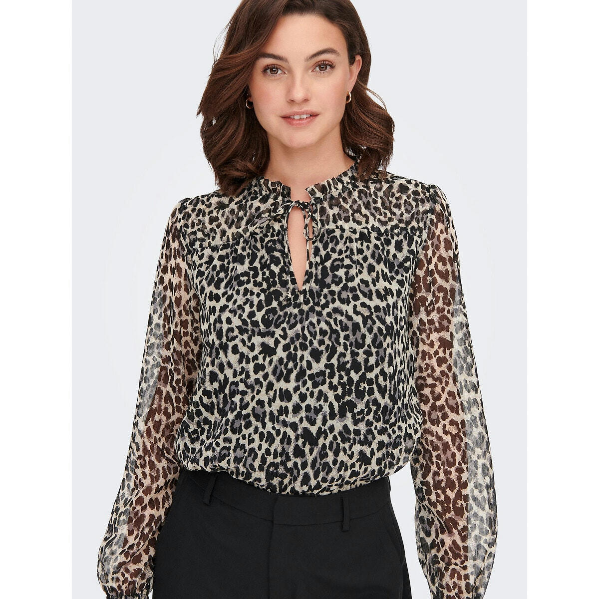 Blouse fluide imprimée, col V