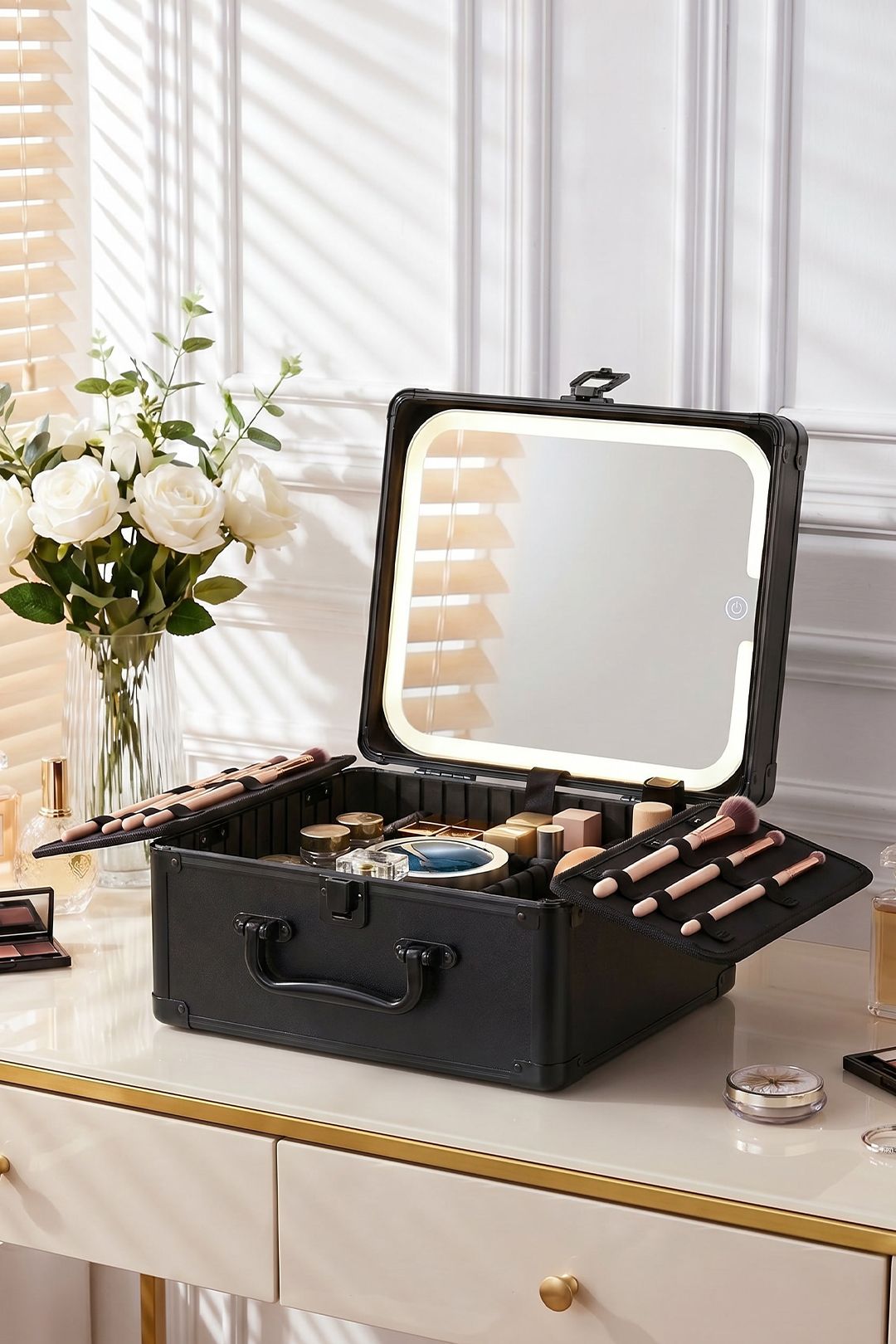 SHEONLY Portable Makeup Case with LED Mirror
