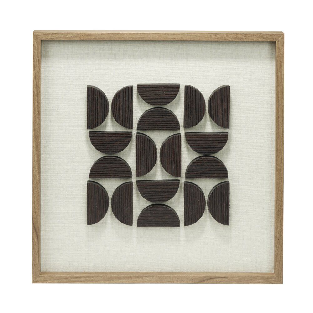 Tableau en bois motif contemporain 3D noir 38x38cm (2 modèles)