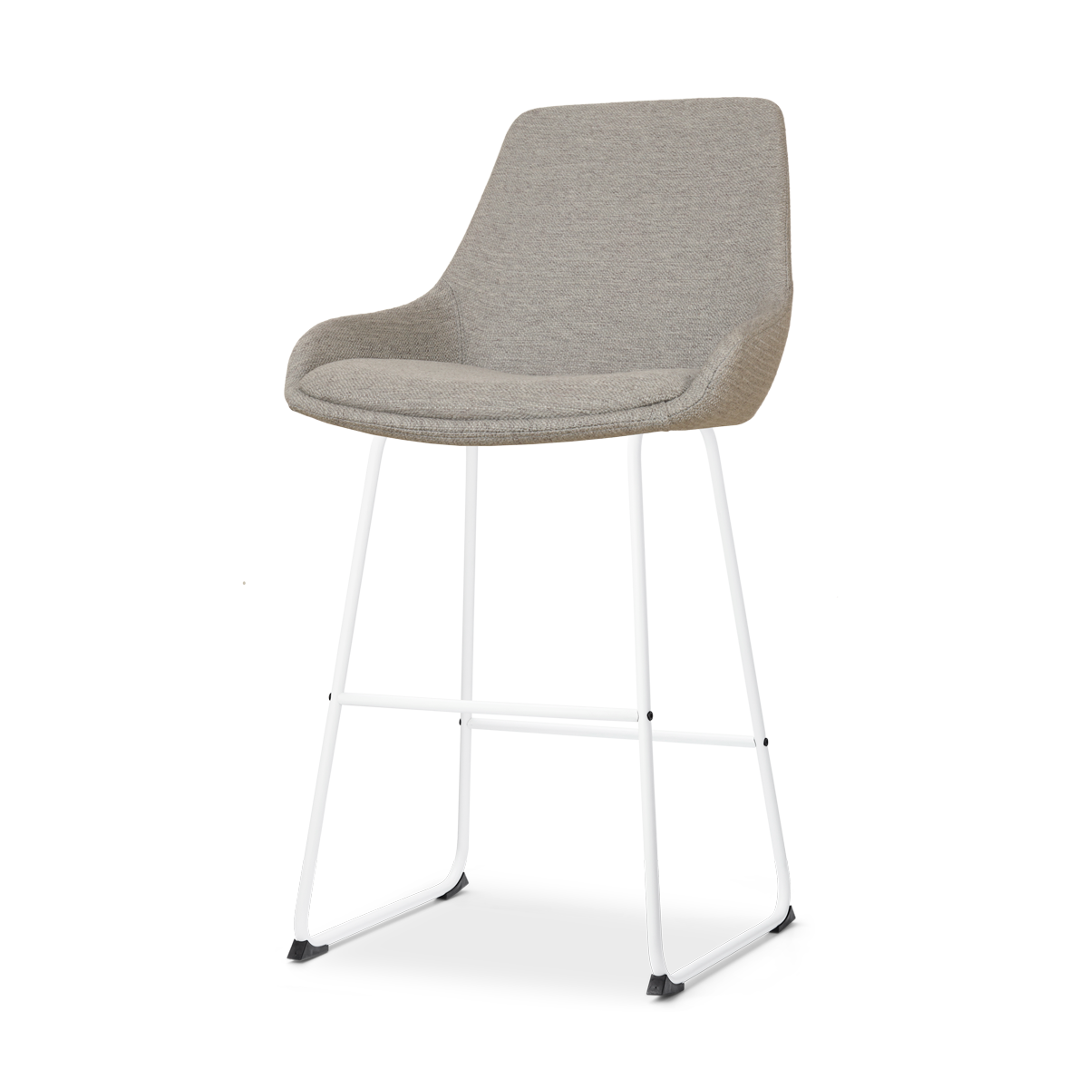 Nolon Nino-Isa Barkruk Warm Grijs - Stof - Wit Onderstel - 65 cm