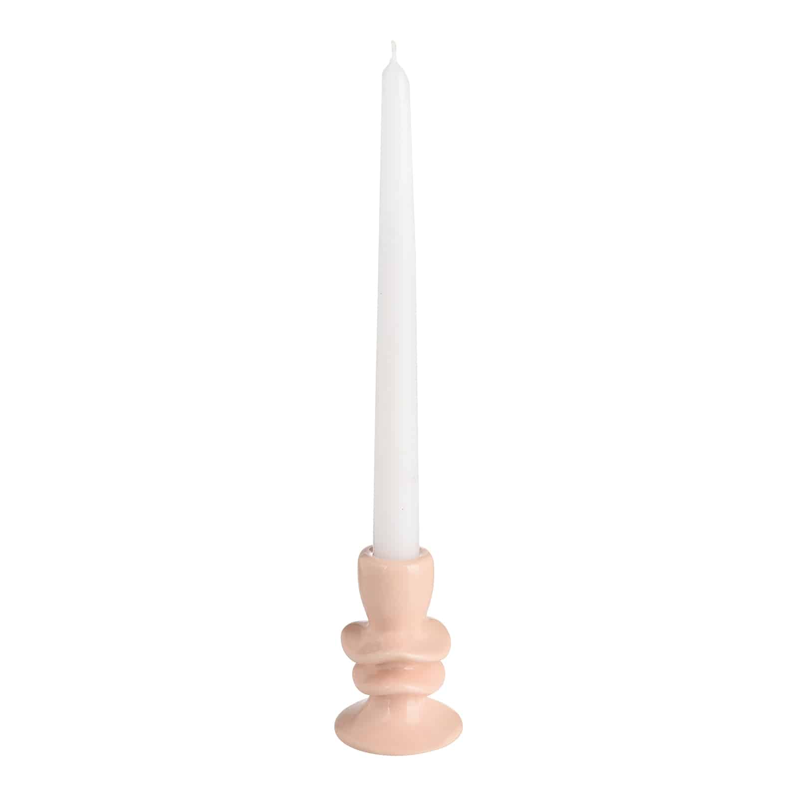 Stabkerzenhalter Welle Creme, ⌀ 6 cm, H 90 mm