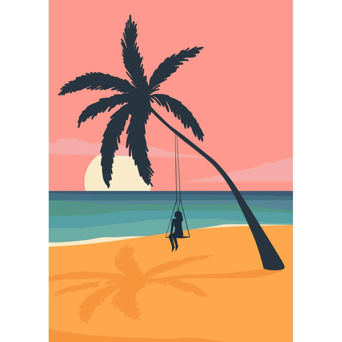 ILLUSTRATION - Tableau sur toile palmier 30x45 cm