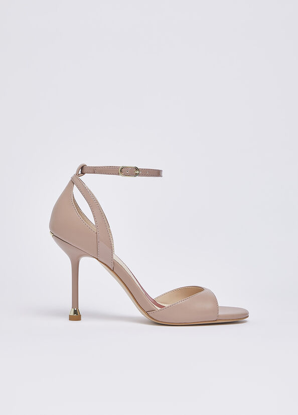 Sandali in nappa con tacco