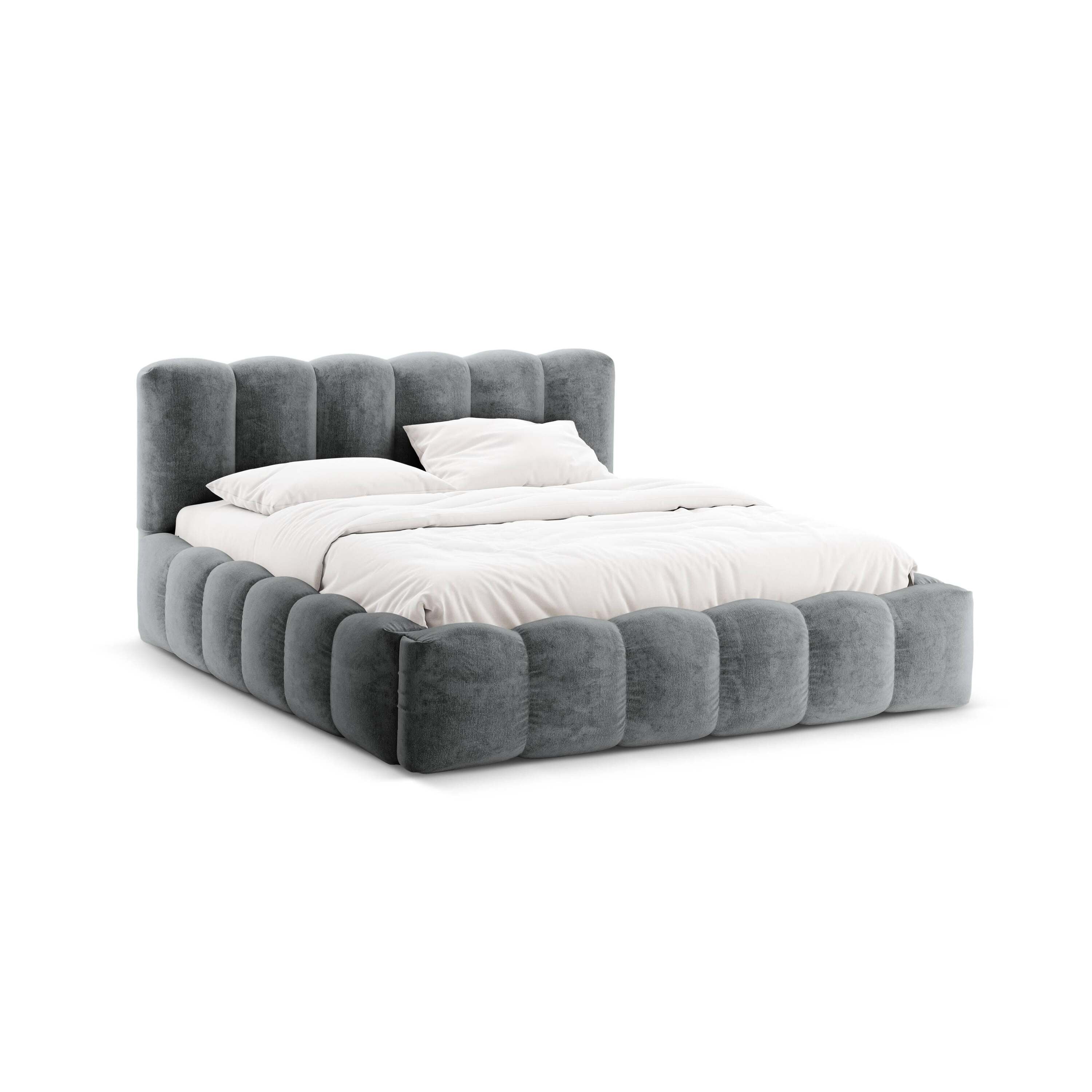 Micadoni Lupine Bedframe met Opbergruimte 140 x 200 cm - Chenille - Pl