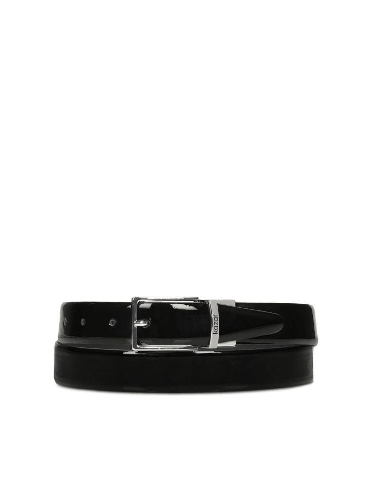 Navy blue and black reversible belt