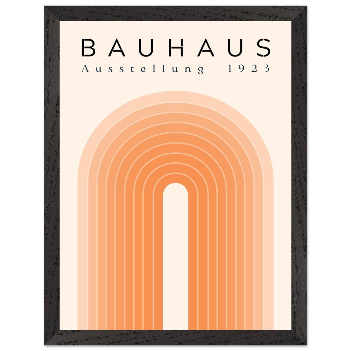 Artfulprints Poster met Lijst Bauhaus - Orange rainbow  - 30x40 cm - Oranje