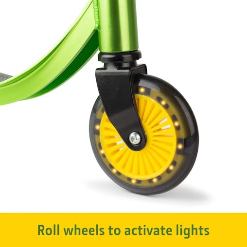 John Deere Kids Adjustable Push / Kick Ride On Scooter w/ Light Up Wheels 5y