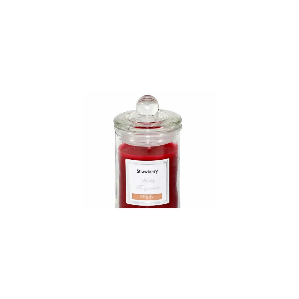 FRAISE - Bougie parfumée dans pot en verre fraise 6x11cm