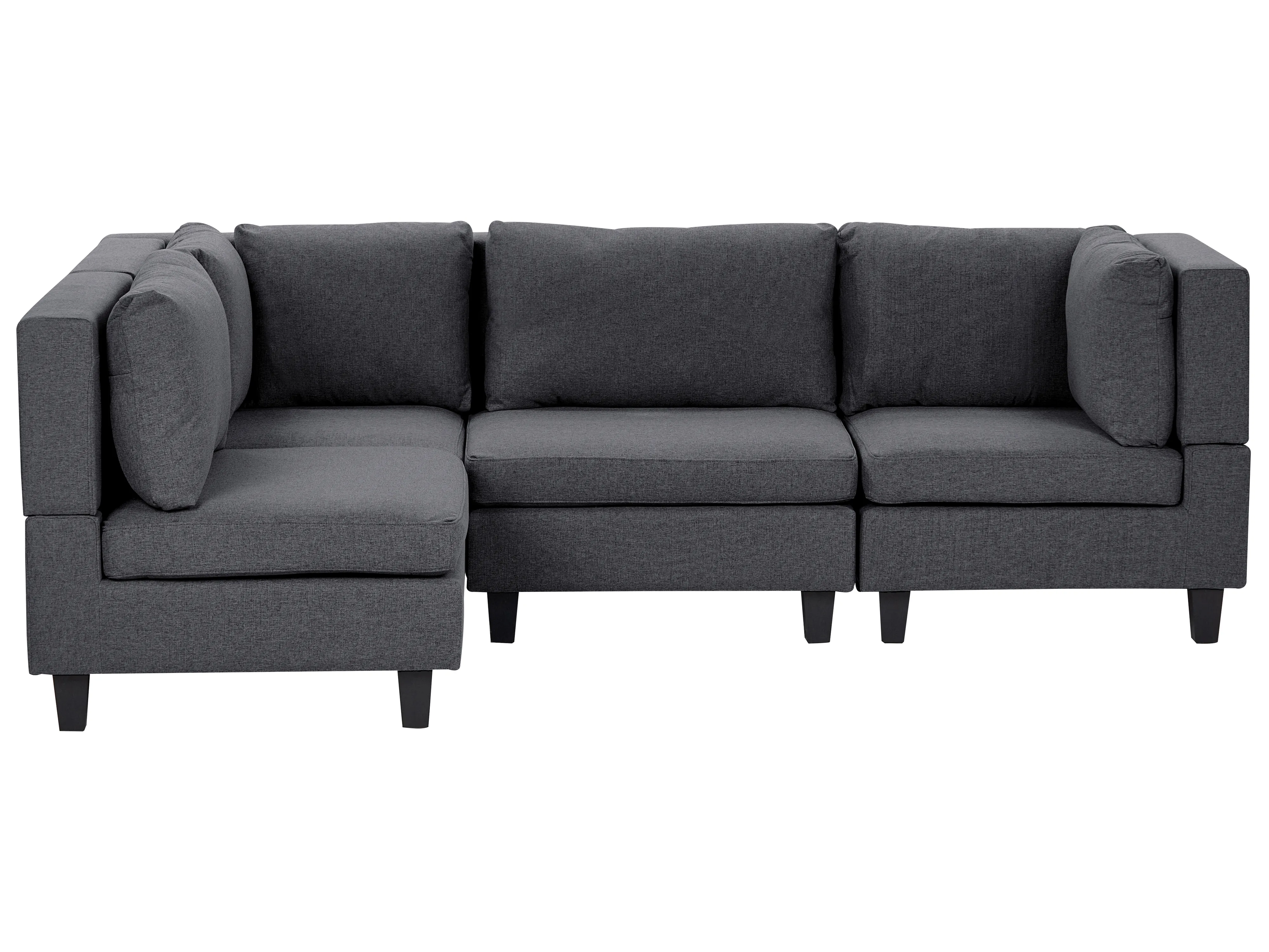 Modular Corner Sofa 4 Seater UNSTAD Fabric Dark Grey Right Hand