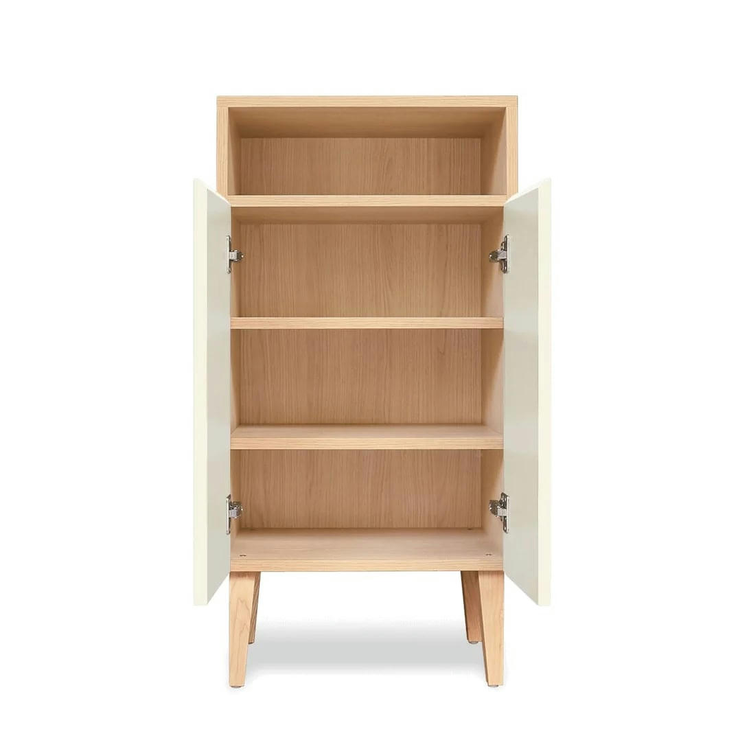 ENKI - Petit meuble d'entrée beige havane, 2 portes - 100*50*42